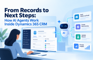 From Records to Next Steps: AI agents in Dynamics 365 CRM automate follow-up emails, meeting scheduling, task creation, and customer insights through an integrated CRM dashboard.